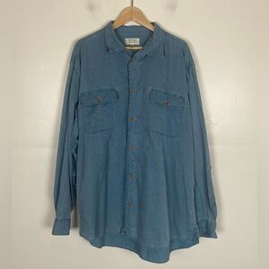 Ryan‎ Michael Men's Silk Blend Button Down Shirt Size XXL Color Blue